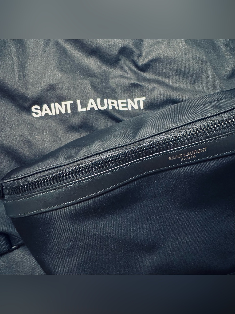 NWT CITY YVES SAINT LAURENT CROSSBODY BAG IN SMOOTH LEATHER AND NYLON - Picture 8 of 14